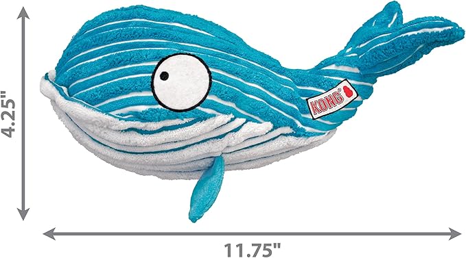 KONG Cuteseas Rufflez Soft Ridged Plush Dog Toy (Whale/Octopus)