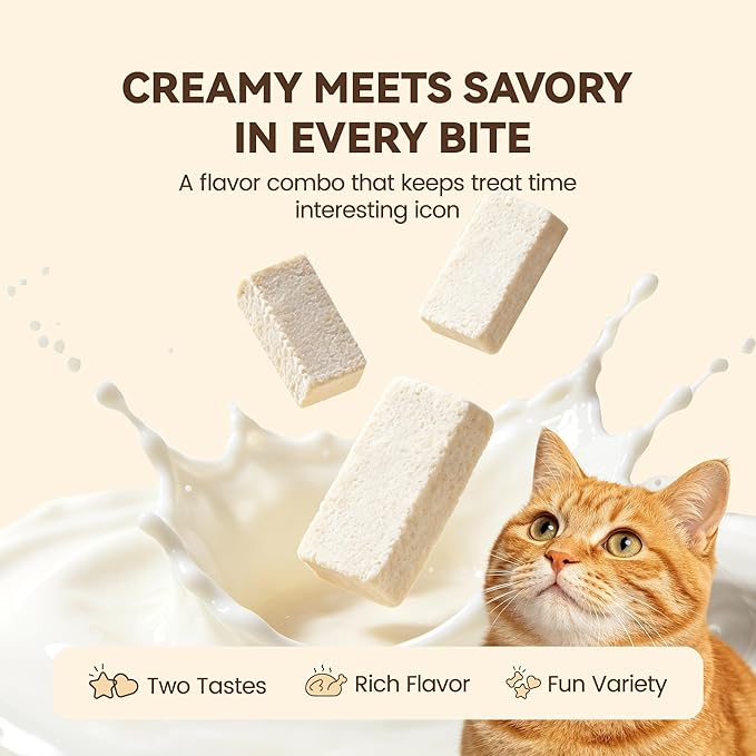 Freeze-Dried Kitten Treats with Goat Milk & Chicken – Supports Digestive Comfort & Natural Immune Health, Healthy Snacks Love By Adults & Seniors (2.5 oz)