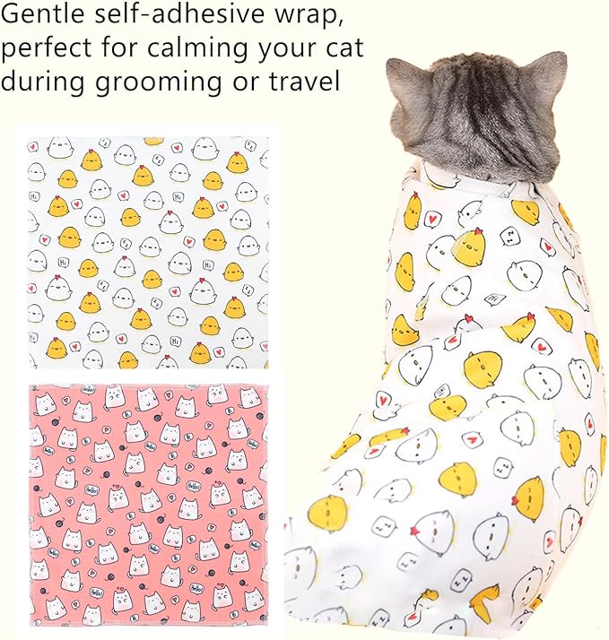 27.6'' Cat Grooming Wrap for Cutting Nails - Escape Proof Cats Restraint Wrap for Nail Clipping,Kitten Swaddle Wrap,Anti-Scratch & Anti-Bite,Easy Clipping & Care Pet Tool(L (up to 18 lbs)