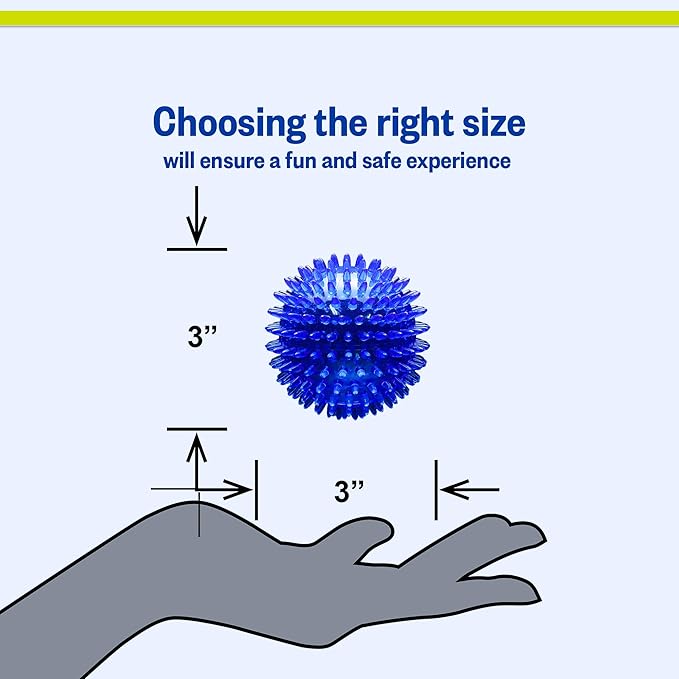 PetSport Gorilla Spiky Ball - Spiky Balls for Puppies and Old Dogs, Dog Toy for Small Dog, Dog Balls, Certified Non-Toxic, Indoor and Outdoor Play - 2.8" (Pack of 3)