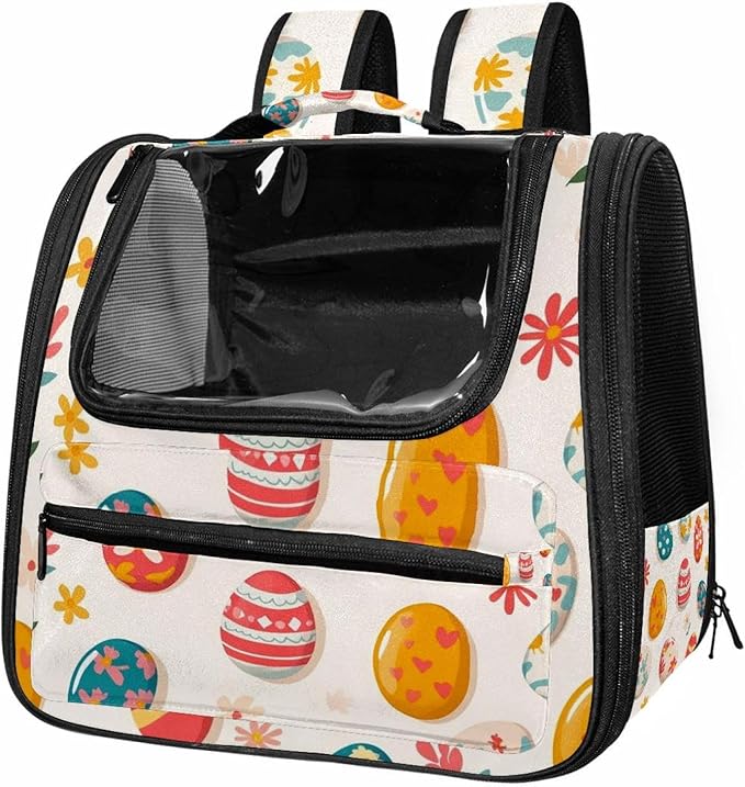 Happy Easter Pet Travel Carrier | Ventilated Comfortable Design with Safety Features | Ideal for Small to Medium Sized Pets Cats, Dogs etc