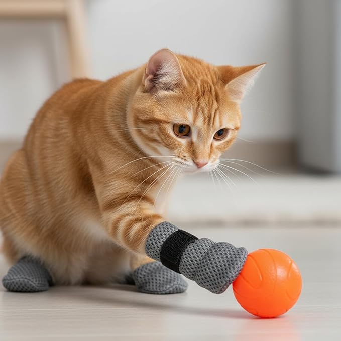 WLLHYF Cat Claw Covers, Cat Booties Anti Scratch Mittens 8 Pcs Mittens to Prevent Scratching Socks Breathable Mesh Paw Covers Adjustable Shoes Booties for Cats Pet Bathing, Cutting Nails