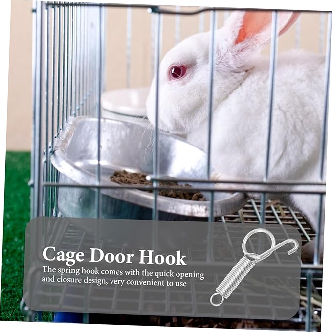 20pcs Multi-Purpose Cage Door Spring Hook Parrot Cage Door Hook Easy Installation for Resistant Design