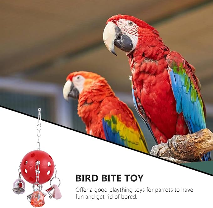 Alipis Parrot Hanging Bell Ball Colorful Interactive Bird Cage for Chewing and Playing Suitable for Pet Parrots and Birds