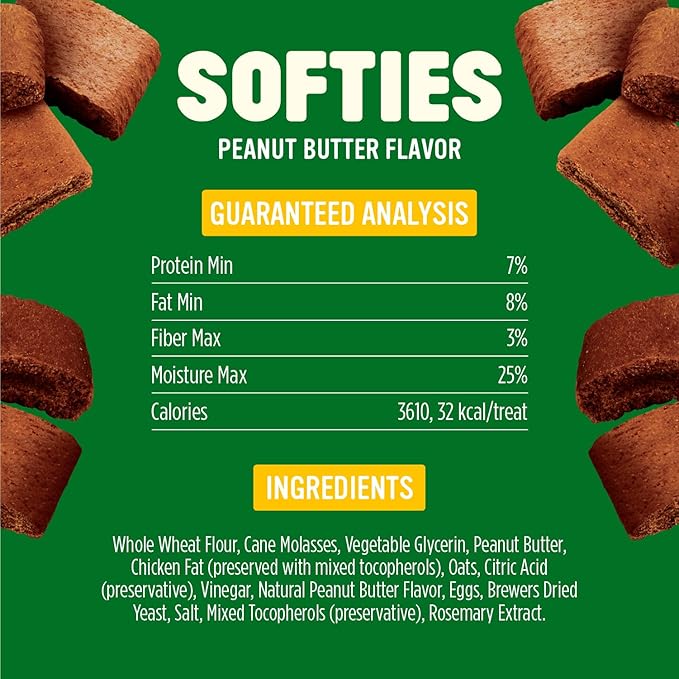 Blue Dog Bakery Softies, Soft & Chewy Peanut Butter Dog Treats, Medium Size, Healthy Treats, All Natural Ingredients, 20 oz (Pack of 1)
