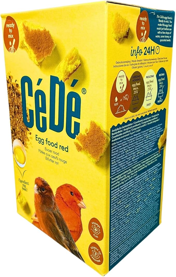 Cédé Red Factor Canary Food – Nutritional Bird Food with Essential Proteins for Breeding, Molting, and Red Color Enhancement, Perfect Supplement for Vibrant Canary and Finch Feathers