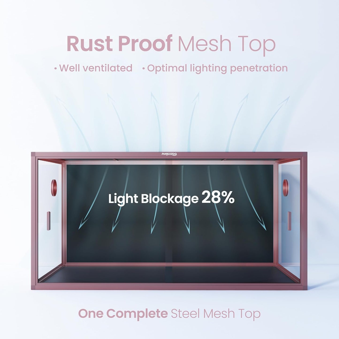 120 Gallon Reptile Terrarium, 48" x 24" x 24" Reptile Enclosure with Sliding Door Top Screen Ventilation,Blue Tongue Skink Tank for Easy Maintenance