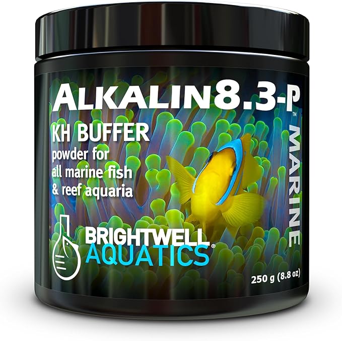 Brightwell Aquatics Alkalin8.3-P Powdered Alkalinity Buffer for Reef Aquariums – Regulates pH to 8.3, Promotes Aragonite Growth, Free of Phosphate & Additives, 250g