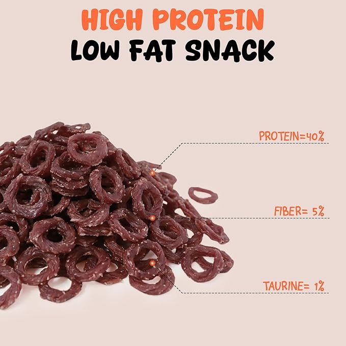 Annika Duck Jerky Rings – High Protein Natural Duck Chews with Taurine, Rawhide-Free Soft & Chewy Training Snacks for Small to Large Dogs, 11.60 oz