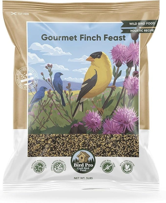 Bird Pro Holistic Bird Seed - Premium Seed for Backyard Feeding (5 Pounds, Gourmet Finch Feast)