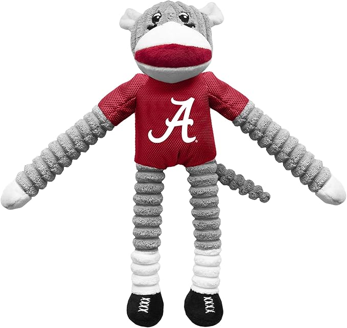 Littlearth NCAA Unisex NCAA Sock Monkey and Flying Disc Pet Toy Combo Set