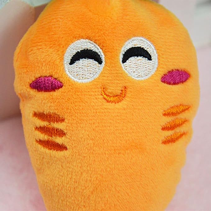 Bluelanss Soft Puppy Pet Supplies Cute Carrot Plush Chew Squeaker Sound Squeaky Toys for Dog Cat Birthday Xmas Gifts (Orange)