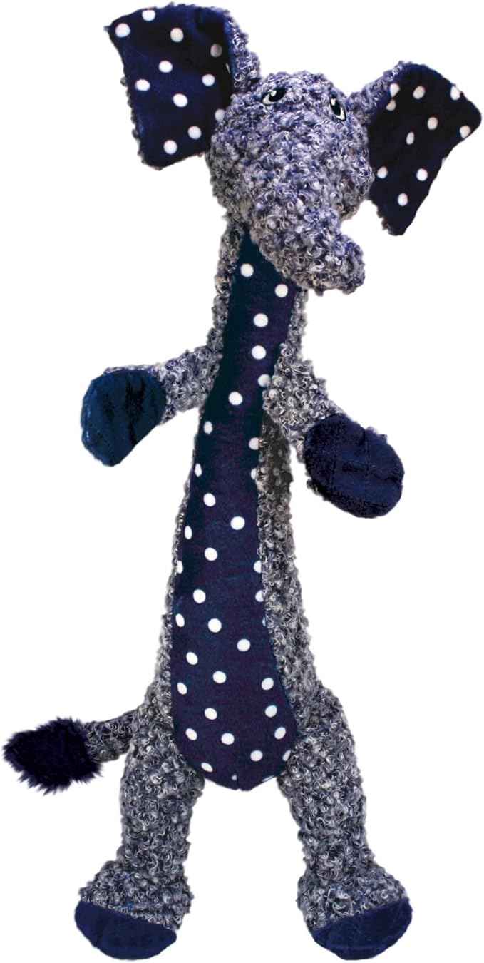 KONG Shakers Luvs Elephant - Long Body for Fetch and Tug - Blue (Large)