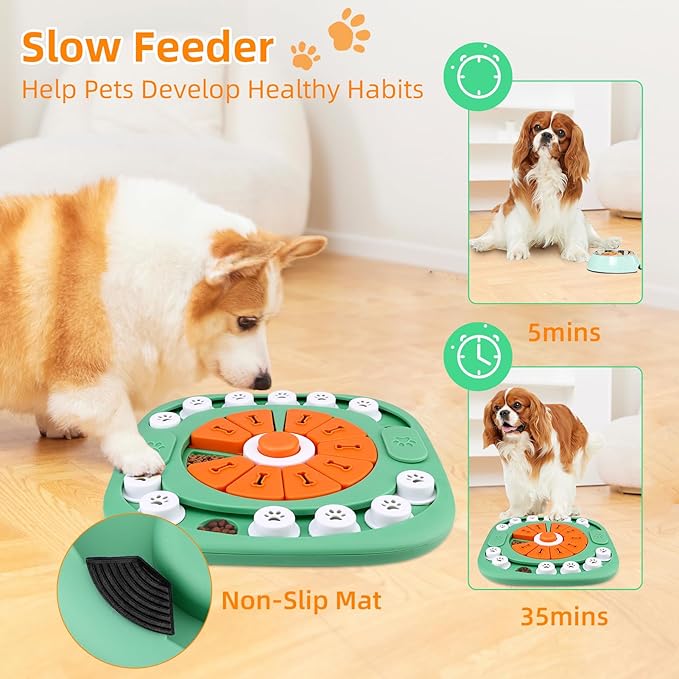 Dog Toys for Boredom and Stimulating, Mentally Stimulating Toys, Puzzle Large Dogs, Puzzles Smart Treat Dispensing Enrichment Dogs Green, Level 3-Green