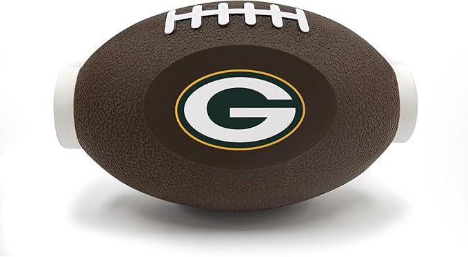 Pets First NFL Green Bay Packers Football Treat Dispensing Toy for Dogs and Cats, Rubber Ball, Interactive Fun, Natural Rubber