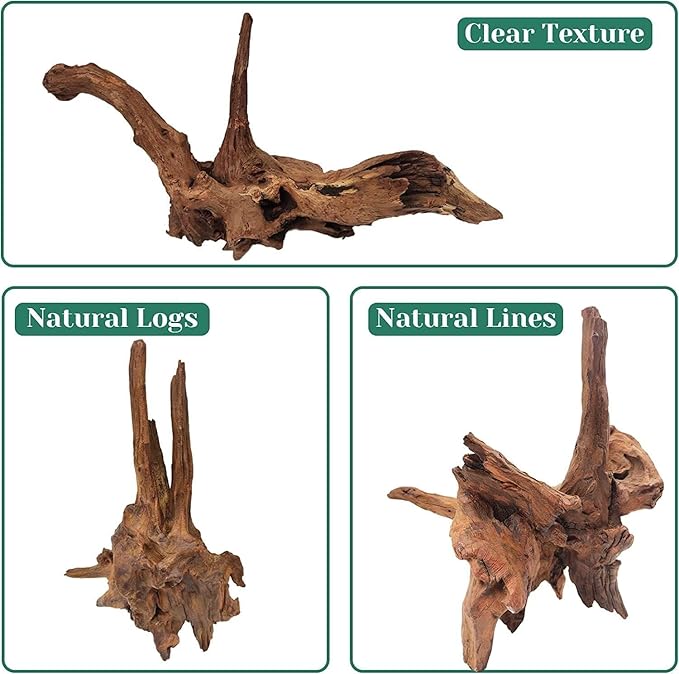 Azil Natural Driftwood 9''-12'' (2 Pieces) – Perfect Aquarium Decoration for Fish Tanks, Freshwater Aquariums, Terrariums, Aquascaping, Hardscaping, Aquatic Plants