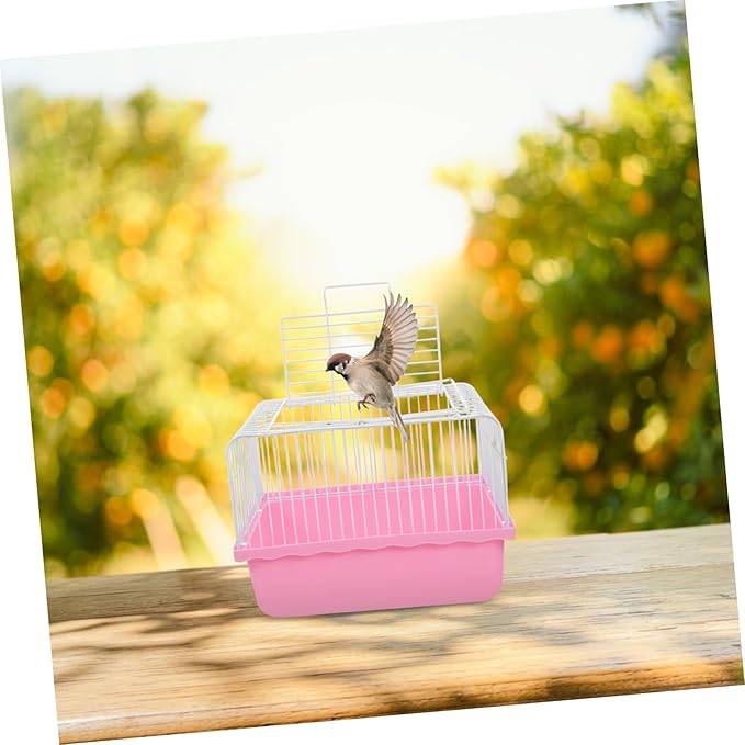 Garneck Portable Birdcage for Small Animals Lightweight Travel Cage Transparent Observation Window for Lovebirds Parakeets and Cockatiels for Home and Travel Use