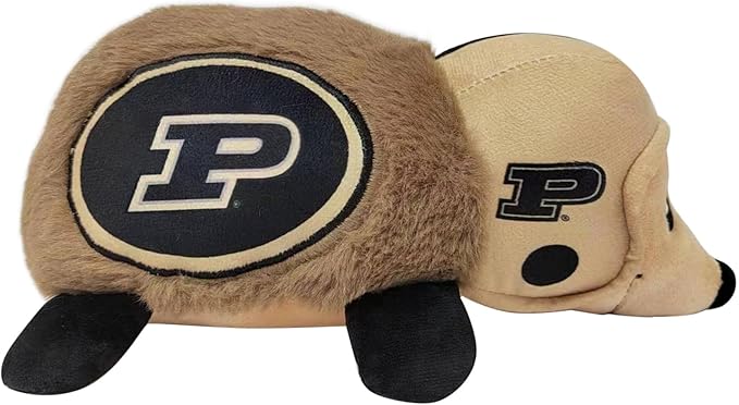 NCAA Purdue Boilermakers Plush Hedgehog Toy for Dogs & Cats, Cool Soft Pet Toy for Fun and Interactive Play, Dog Chew Toy with Squeaker, Licensed Hot Pet Toy