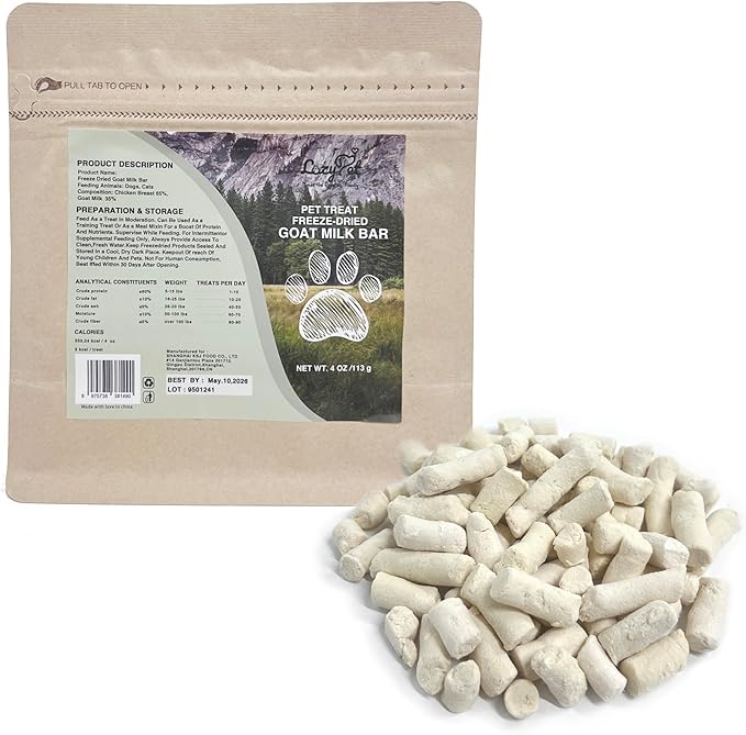 Premium Goat Milk Sticks for Dogs & Cats - 4oz | All-Natural Digestive Health Treats | Grain-Free, Hypoallergenic Puppy & Kitten Snacks (Goat Milk bar)
