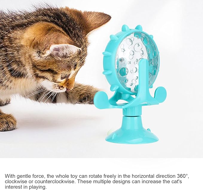 GLOGLOW Interactive Feeder – Adjustable Treat Dispensing Cat Toy, Slow Feeder for Digestion, BPA-Free Plastic, Lightweight & Dishwasher Safe, Blue