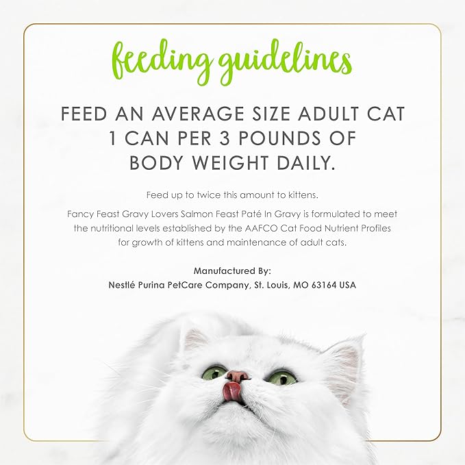 Fancy Feast Purina Gravy Lovers Salmon Feast Pate in Wet Cat Food Gravy - 3 oz. Cans,(Pack of 48)