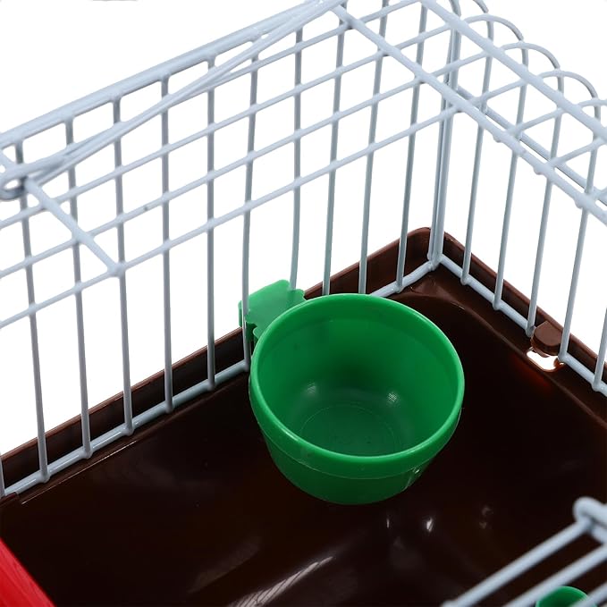 LALAFINA Portable Bird Cage for Travel with Perch Food Box Waterer Abs Iron Construction Spacious Lovebird and Small Parrot Carrier Carry Bird Travel Crate for Outdoor Use