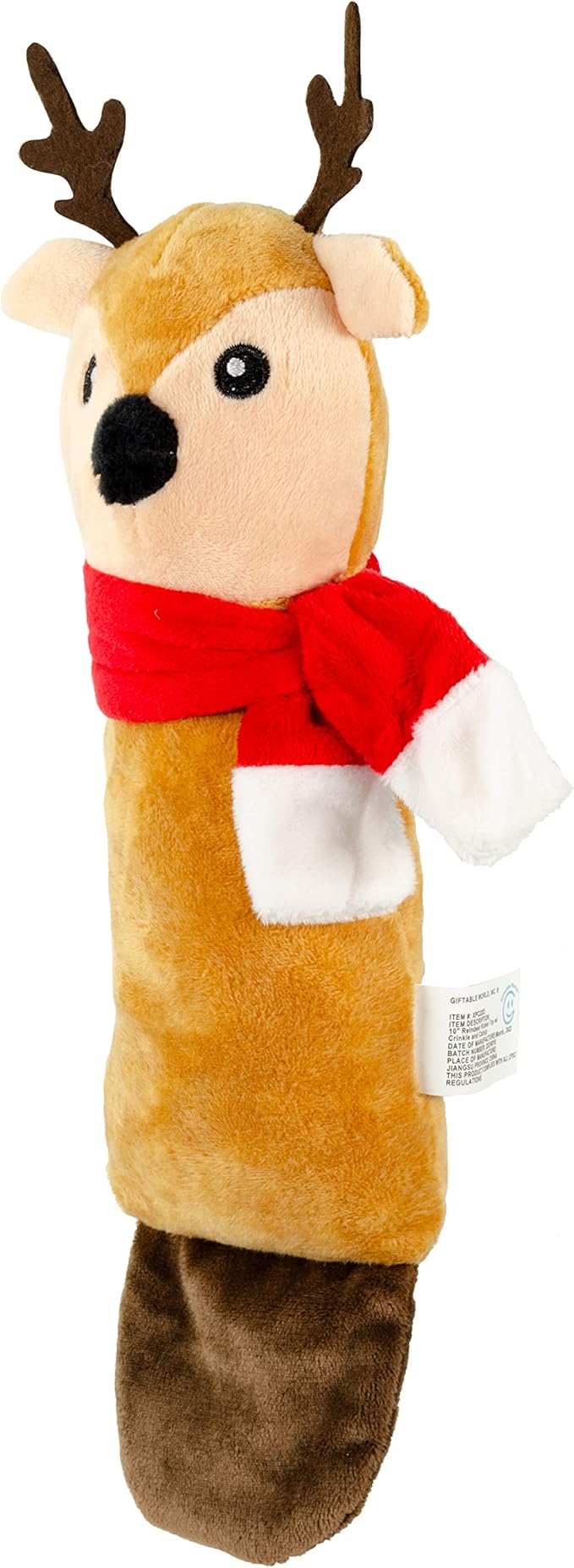 Giftable World Holiday Plush Pet Toy Fun for Christmas Designs Cat Play Toy (10" Reindeer Kicker Toy)