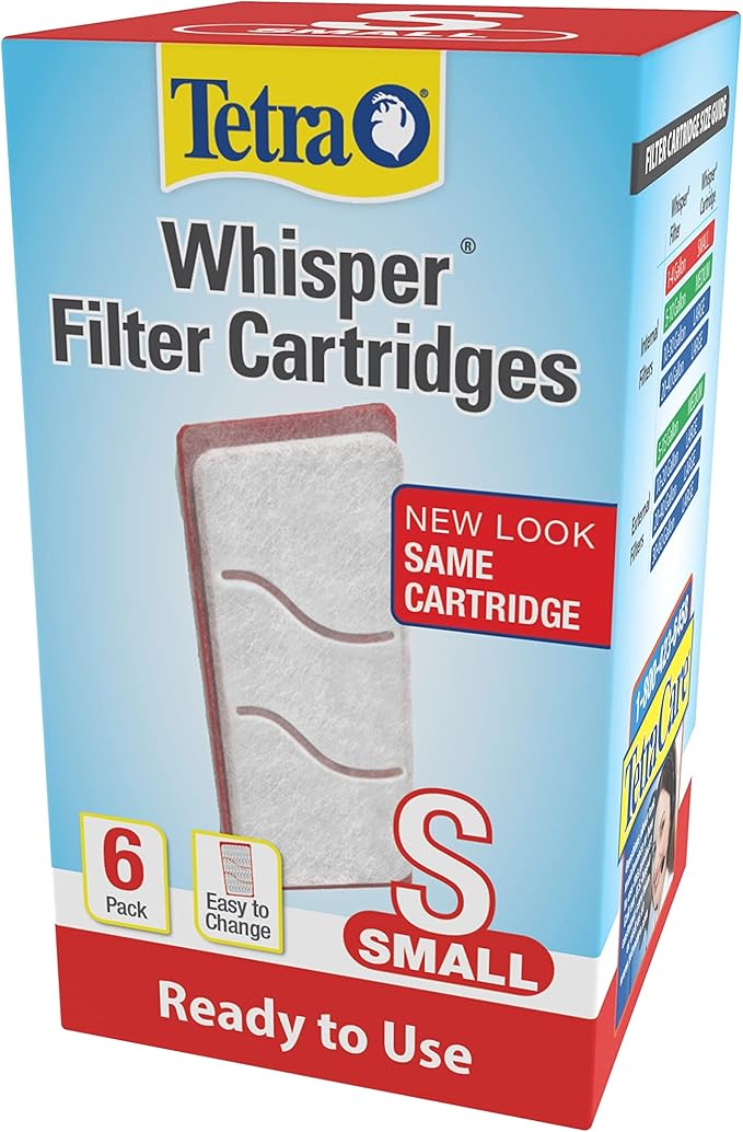 Tetra Whisper Small Filter Cartridges for Aquariums, 12 Count, Ready to Use, Fits Whisper Filters for Fish Tanks 1-4 Gal