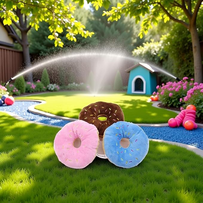 3Pcs Colorful Pet Toy Donut-Shape Squeaky Squeaker Puppy Dog Pet Cat Kitten Sound Chews Toy Random Color Sturdy and Practical Simple and Sophisticated Design