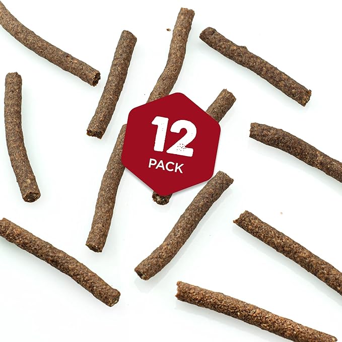 Premium Real Beef Snap Sticks - 12 Count (Pack of 1) - 100% Natural, No Additives, USA Packed, Easy to Digest, Rawhide-Free, High Protein, Great for Puppy Training