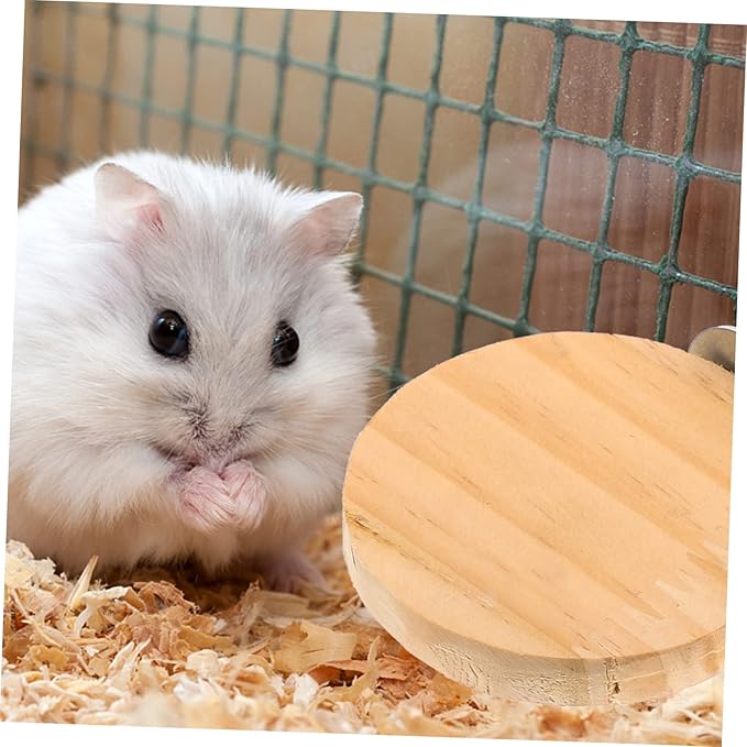 Totority 3pcs Hamster Accessories Wooden Parrot Toy Guinea Pig Stand Platform Bird Cage Decor Hamster Jump Board