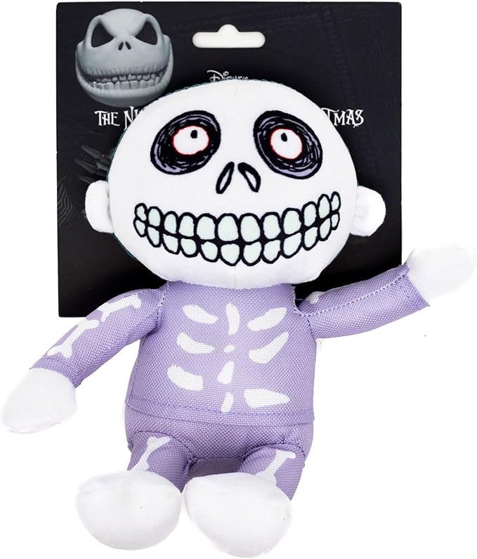 Buckle-Down Disney Squeaky Plush Dog Toy for Large, Medium & Small Dogs, The Nightmare Before Christmas Barrel Full Body Pose, 2.5" x 5.0"