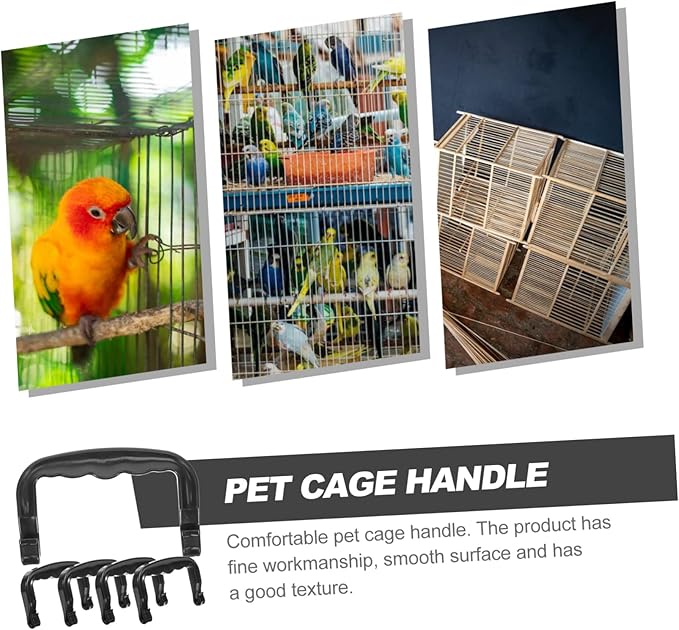5pcs Portable Plastic Bird Cage Handle Ergonomic Lightweight Lifting Grip for Pet Carriers Suitable for Hamsters and Birds Design for Outdoor Use