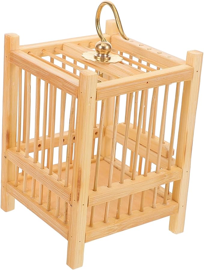 Mini Cricket Habitat Bamboo Mesh Cage Portable Storage Box for Observation