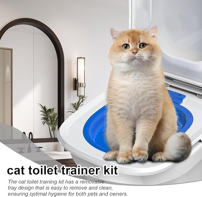 Cat Toilet Training System - Portable Litter Box, Eco-Friendly Potty Kit | Reusable Sand Trainer, Easy-to-Use Hygiene Tool for Pet Care