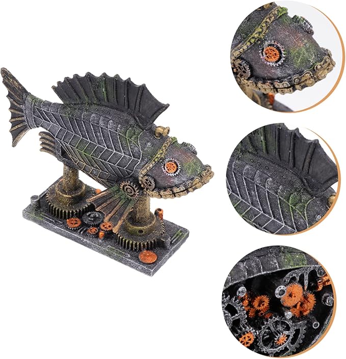 Aquarium Decor Resin Fish Tank Hideout Ornament Eco-Friendly 7.48X2.36X6.29 Inch Landscaping Decoration for Aquatic Pets