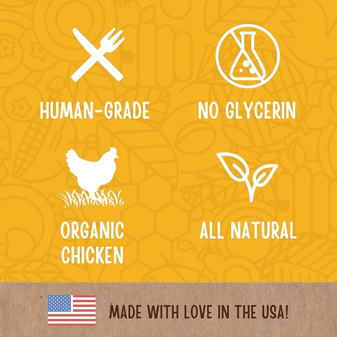 Full Moon USDA Organic Chicken Jerky Healthy All Natural Dog Treats Human Grade 32 oz