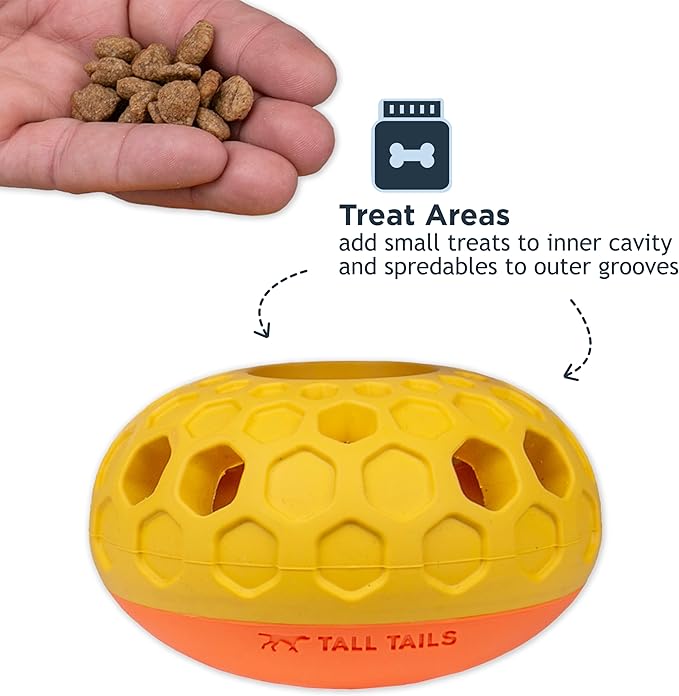 Tall Tails Natural Rubber Reward Interactive Dog Toy, Bee Hive