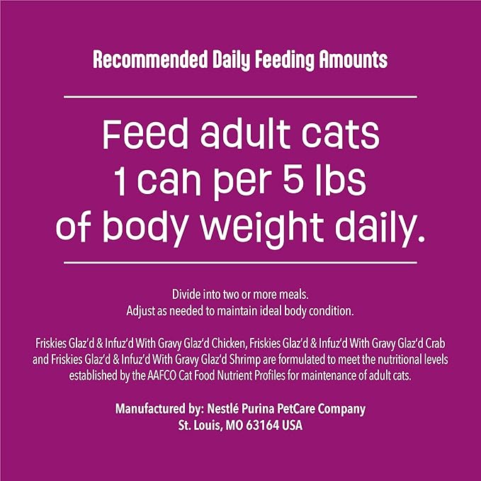 Purina Friskies Glaz’d and Infuz’d Wet Cat Food Variety Pack with Chicken, Crab or Shrimp in Wet Cat Food Gravy - 5.5 Ounce (Pack of 12)