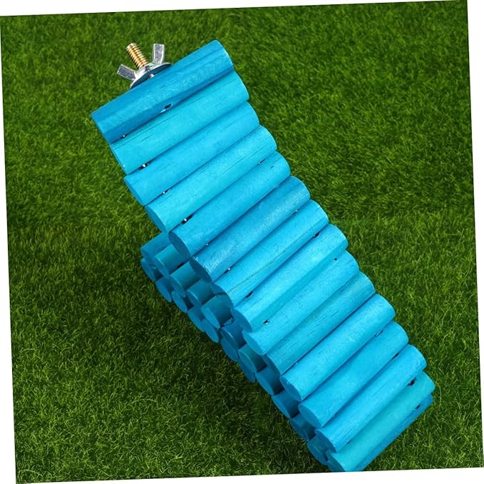 VICASKY Colorful Round Wooden Climbing Ladder for Hamsters Squirrels and Parrots 6x50cm PET Ladder Bird Cage Accessory
