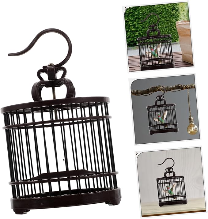 KOMBIUDA Hanging Decorative Bird Cage for Small Pets Stylish Plastic Habitat for Crickets Hamsters and Hummingbirds for Girl Birthday Party Decorations and Home Decor