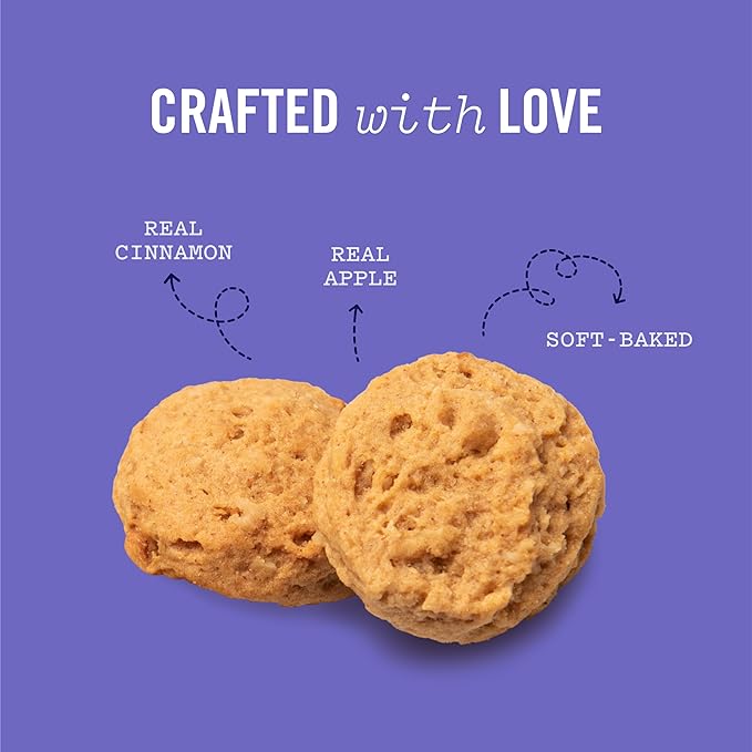 Three Dog Bakery Soft Baked Classic Cookies with Oats and Apple, Premium Treats for Dogs, 13 Ounce Box (114334)