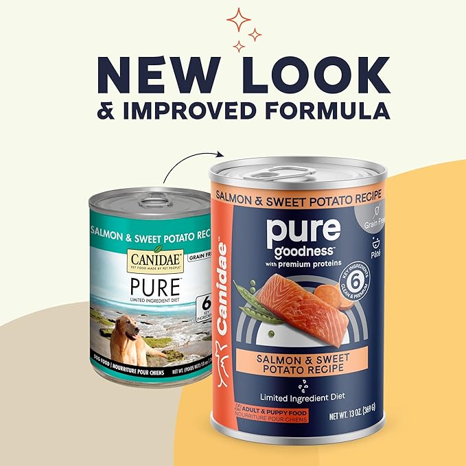 Canidae PURE Grain Free Salmon and Sweet Potato Wet Dog Food, Case of 12