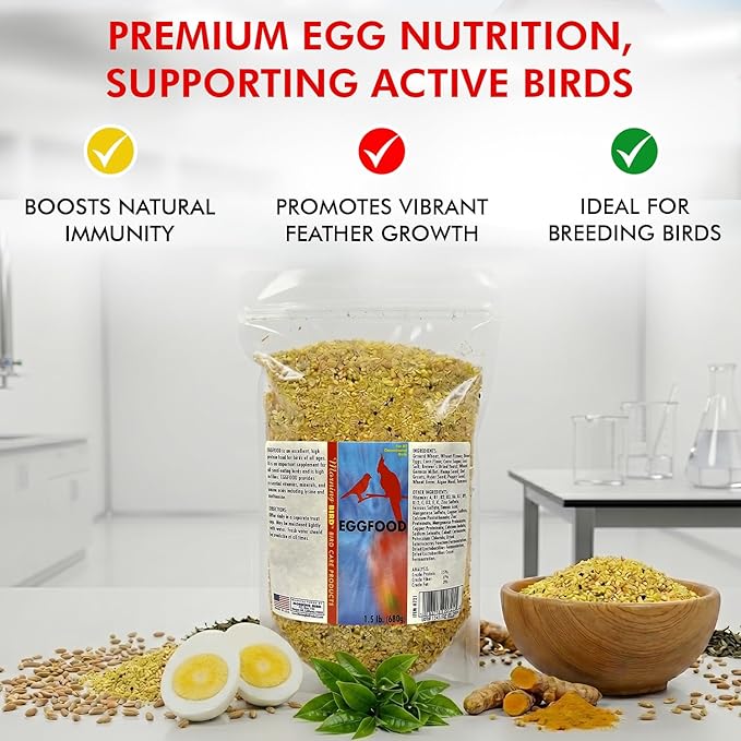 Morning Bird Eggfood 1.5 lbs – Protein-Rich Soft Food Food for Birds - High in Protein - Vitamins & Minerals – Supports Growth, Digestion & Feather Health – Ideal for Breeding Birds