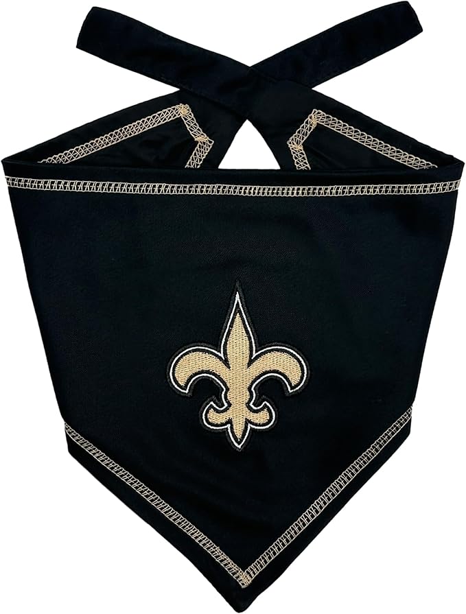Pets First NFL New Orleans Saints TIE Bandana, Size Small/Medium. Dog Bandana Scarf Bib for Pet Cat Dog. The Ultimate Game-Day, Party Bandana