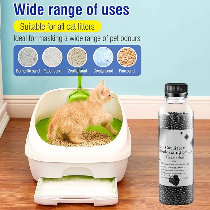 Cat Litter Box Deodorant - Beads & Crystals | Eliminate Cat Stink, Neutralize Odor, 8.5 oz (1 pcs)