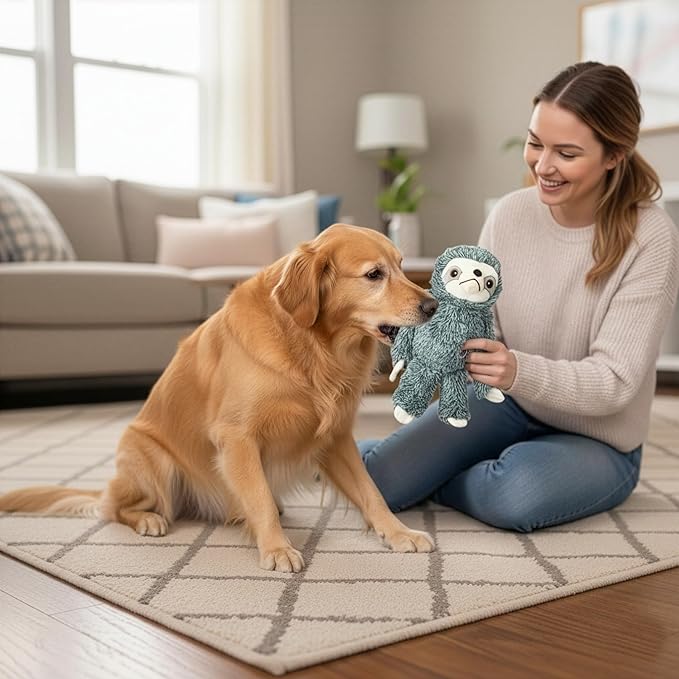 SPOT Fun Sloth Dog Toy - Soft, Stuffed, Squeaky, Plush Fabric Toy for Medium and Large Dogs and Puppies, Enrichment for Light Chewers and Cuddlers, 13in