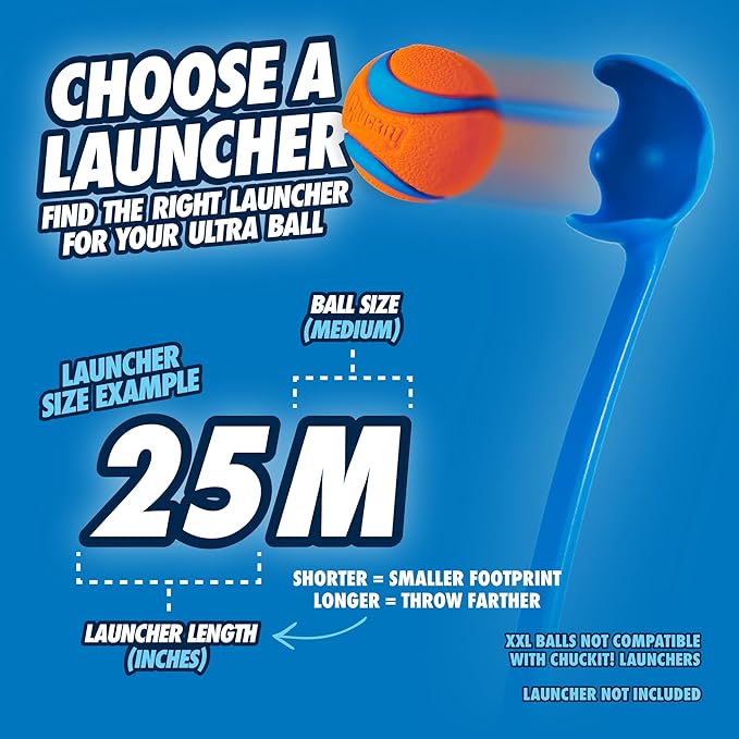 Chuckit! Ultra Ball Dog Toy, Medium (2.5 Inch Diameter) Pack of 1, for breeds 20-60 lbs