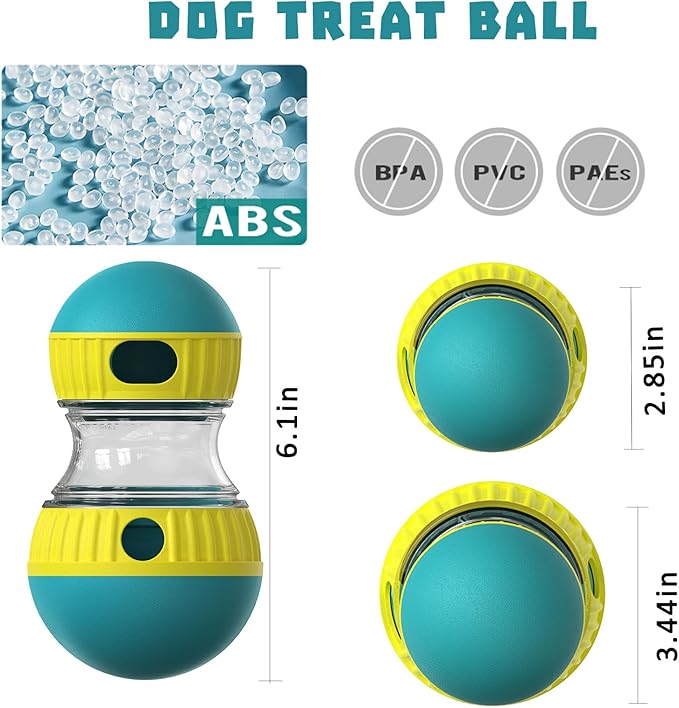 Dog Treat Ball, Adjustable Dispensing Interactive Toys Indestructible Puzzles Feeder Slow Feeding, Pet Cat Enrichment Toys, Dog Interactive Toy for Boredom Intelligence (Green)