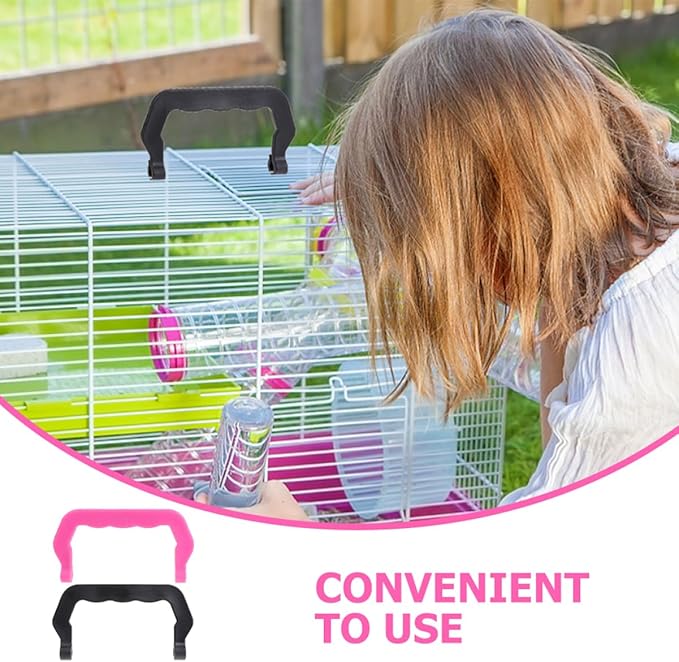 Mikikit 20pcs Portable PET Cage Handle Set Detachable Thickened Plastic Handles for Birdcage and Hamster Accessories Multi-use PET Cage Lifting Tool